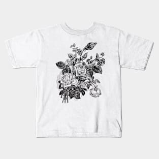 Black Rose Flowers Bouquet Kids T-Shirt